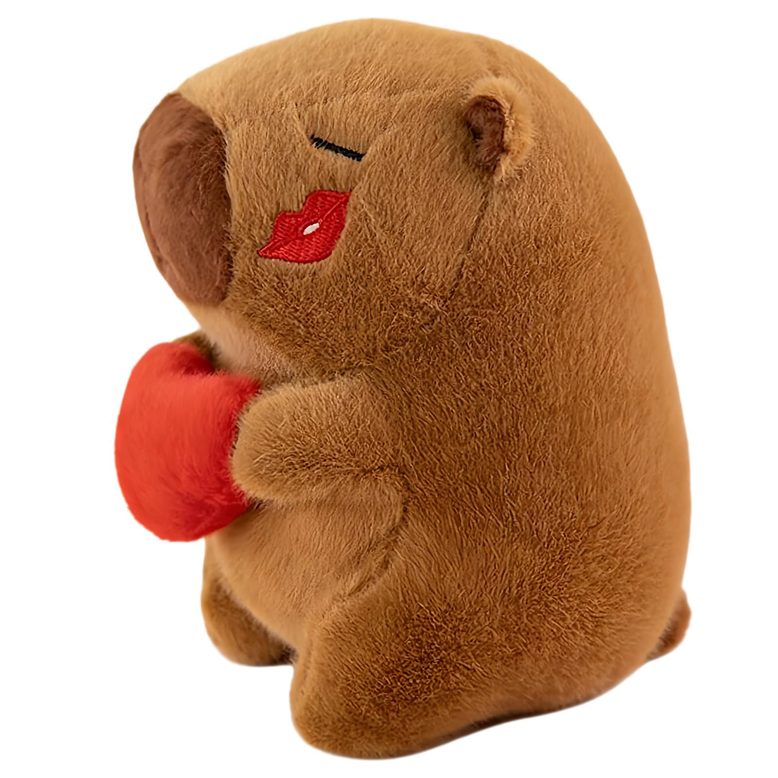 nuneoeuo Capybara Plush, Capybara Gifts with Heart, Cute Stuffed Animal Capybara Teddy Home Decor Soft Toys for Teenagers 23cm, (for Age 15+)