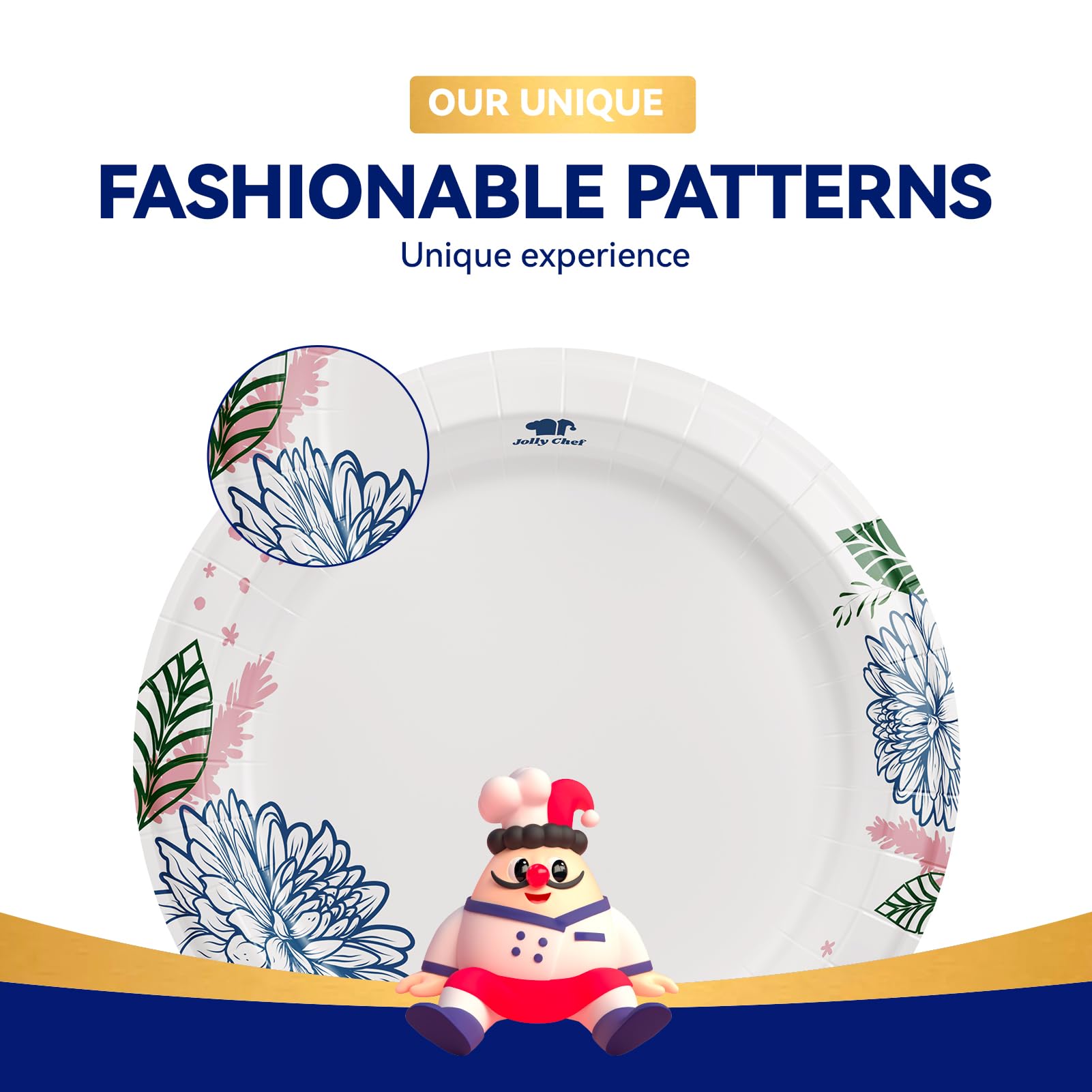 Jolly Chef 140 Disposable Paper Plates - 10 Inch -3 Jolly Chef 140 Disposable Paper Plates - 10 Inch -3