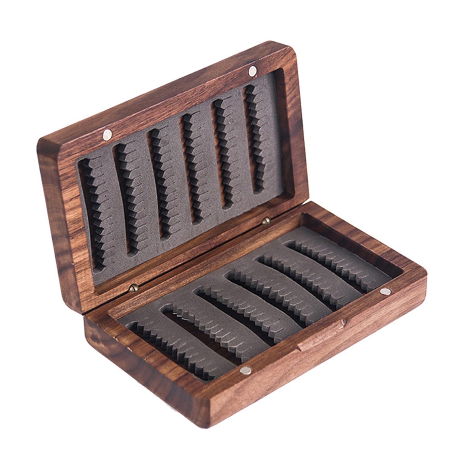 NPYQ Wood Fishing Fly Lure Box Replacement Containers Tackle Hook Organizers Storage Case Baits Lure Hook Wood Tackle Organizers