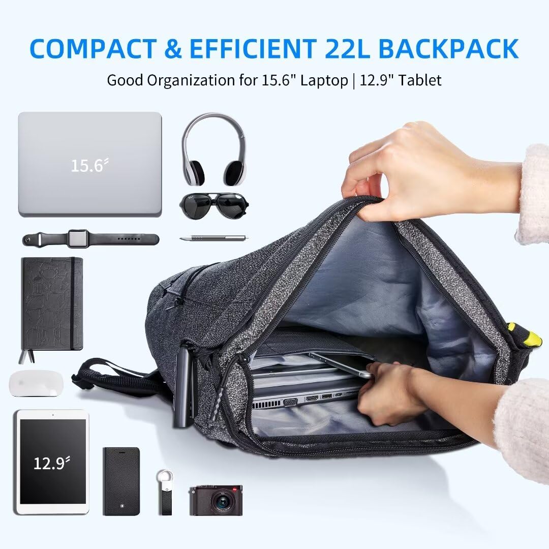 XDDesign Rolltop Backpack Bobby Urban Anti-Theft Laptop Backpack 22Lwith 15.6 laptop 12.9 Table compartment | Cut Proof | Water Repellent Travel Backpack for Women Men product thumbnail 5