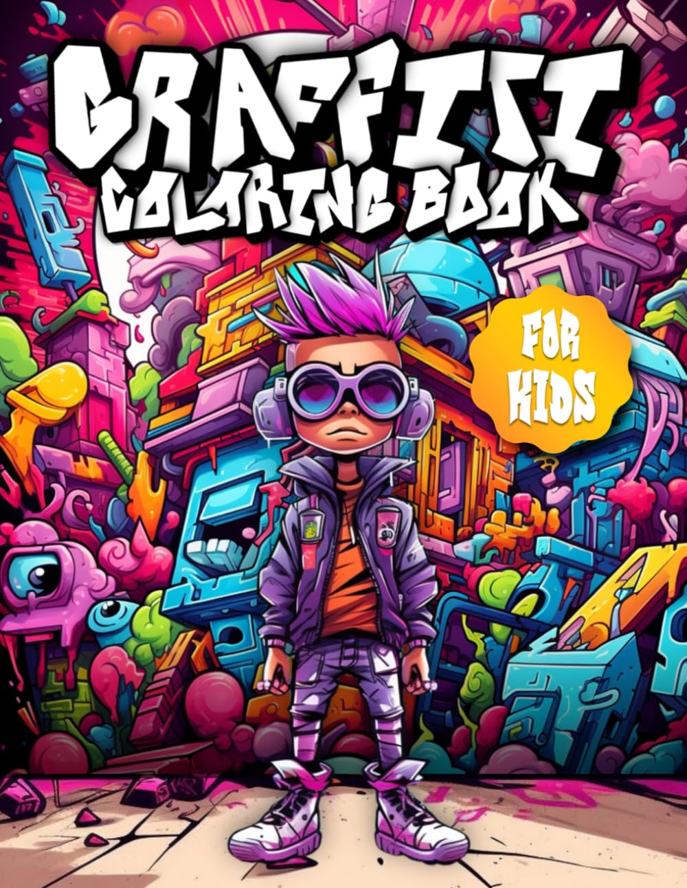 Graffiti Coloring Book for Kids: 50+ Graffiti Street Art Coloring Pages ...