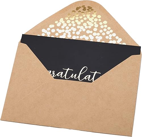 Miniatura 5 de Paquete de 50 tarjetas de felicitación  Elegantes tarjetas de felicitación con letras de felicitación en relieve en papel de aluminio dorado  para