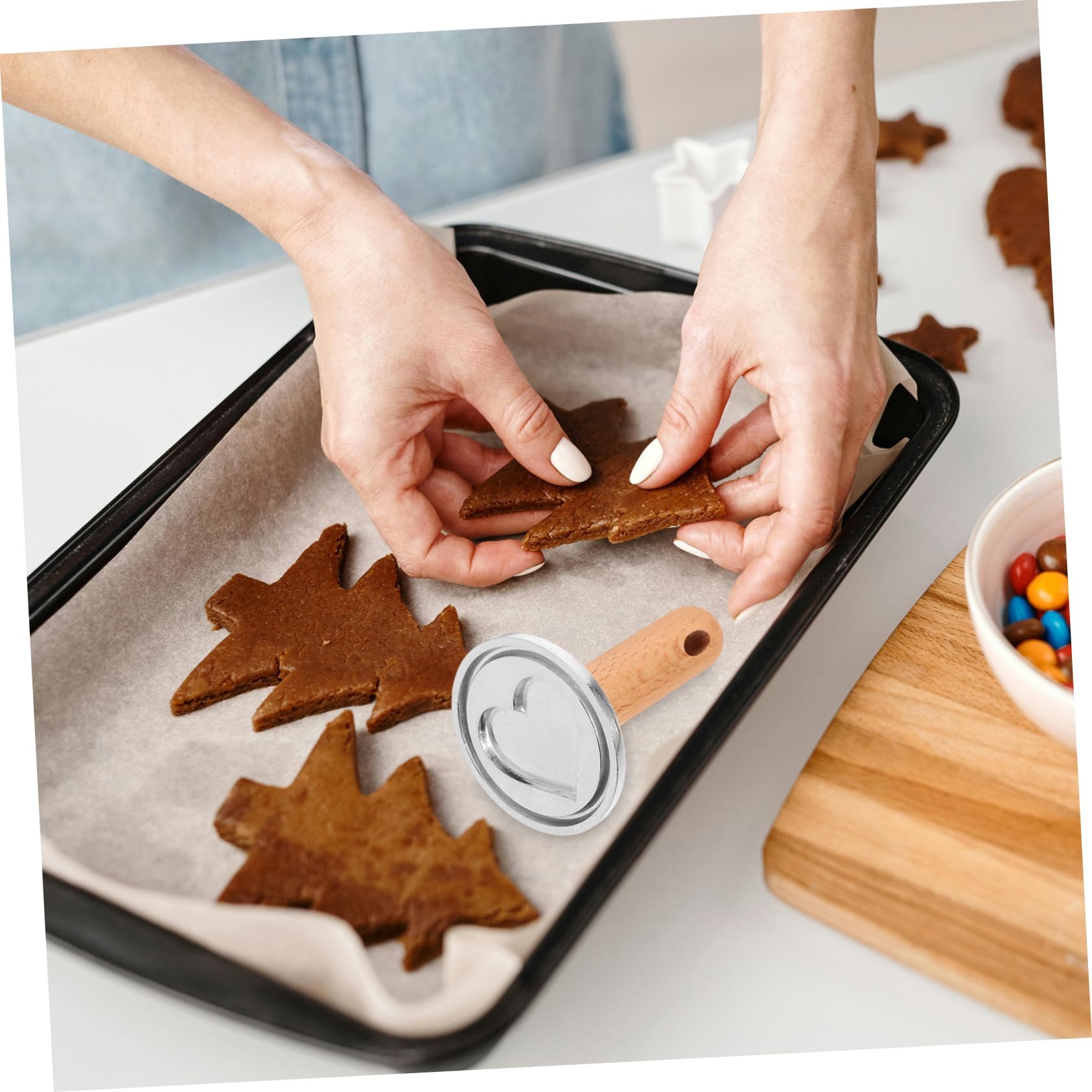 Ciieeo 4 Juegos Molde De Galletas Molde Para Hornear Galletas Molde Para Galletas De Madera Marcos Biscotes Moldes Para Galletas Para Hornear Galletas Molde Dulce Silver 2 Piezas * 4