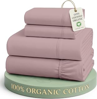 LANE LINEN Queen Sheet Set 100% Organic Cotton Soft 4pc Percale - Lilac