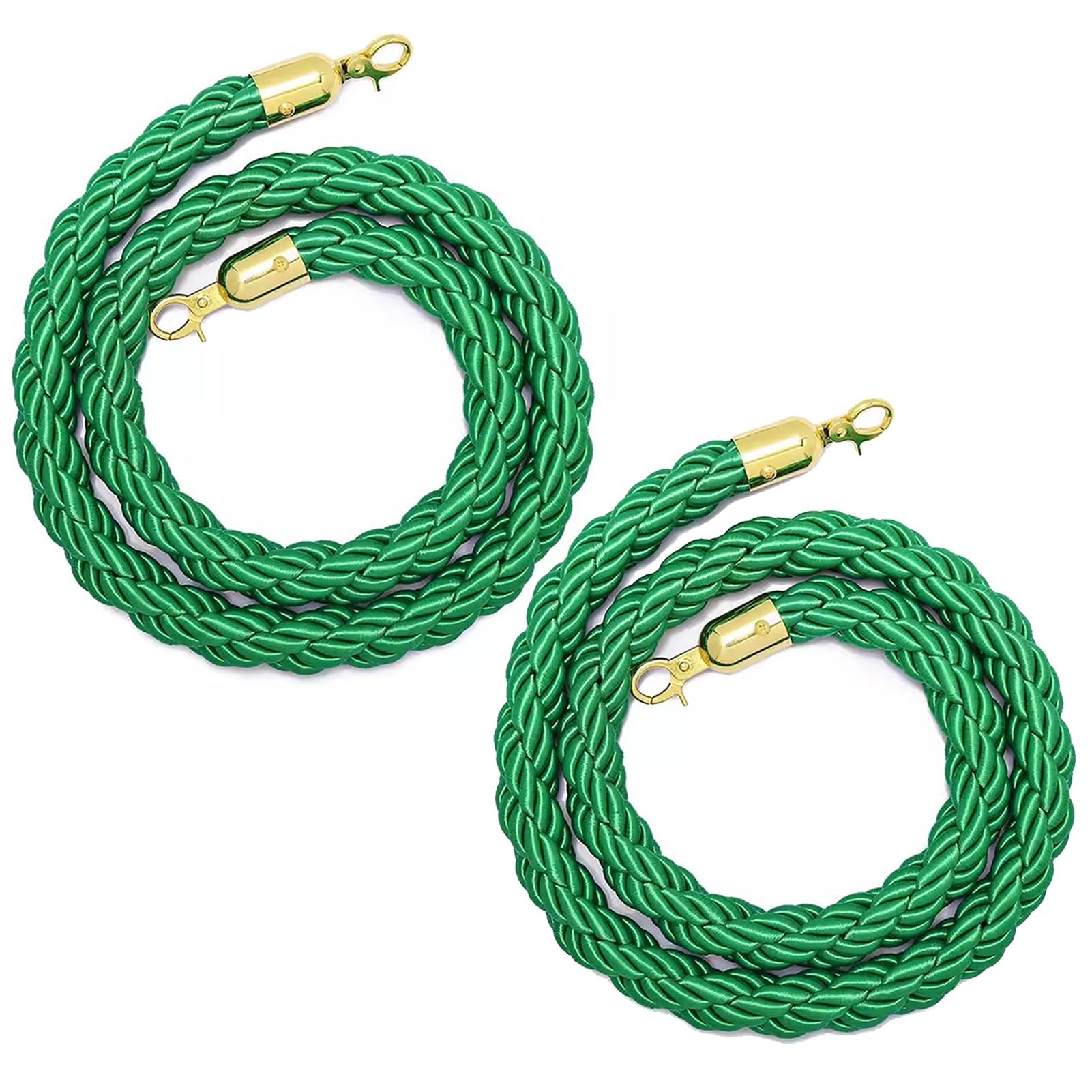 Corde tressée tricolore 1,5m pour barrière de guidage et contrôle des foules avec crochets