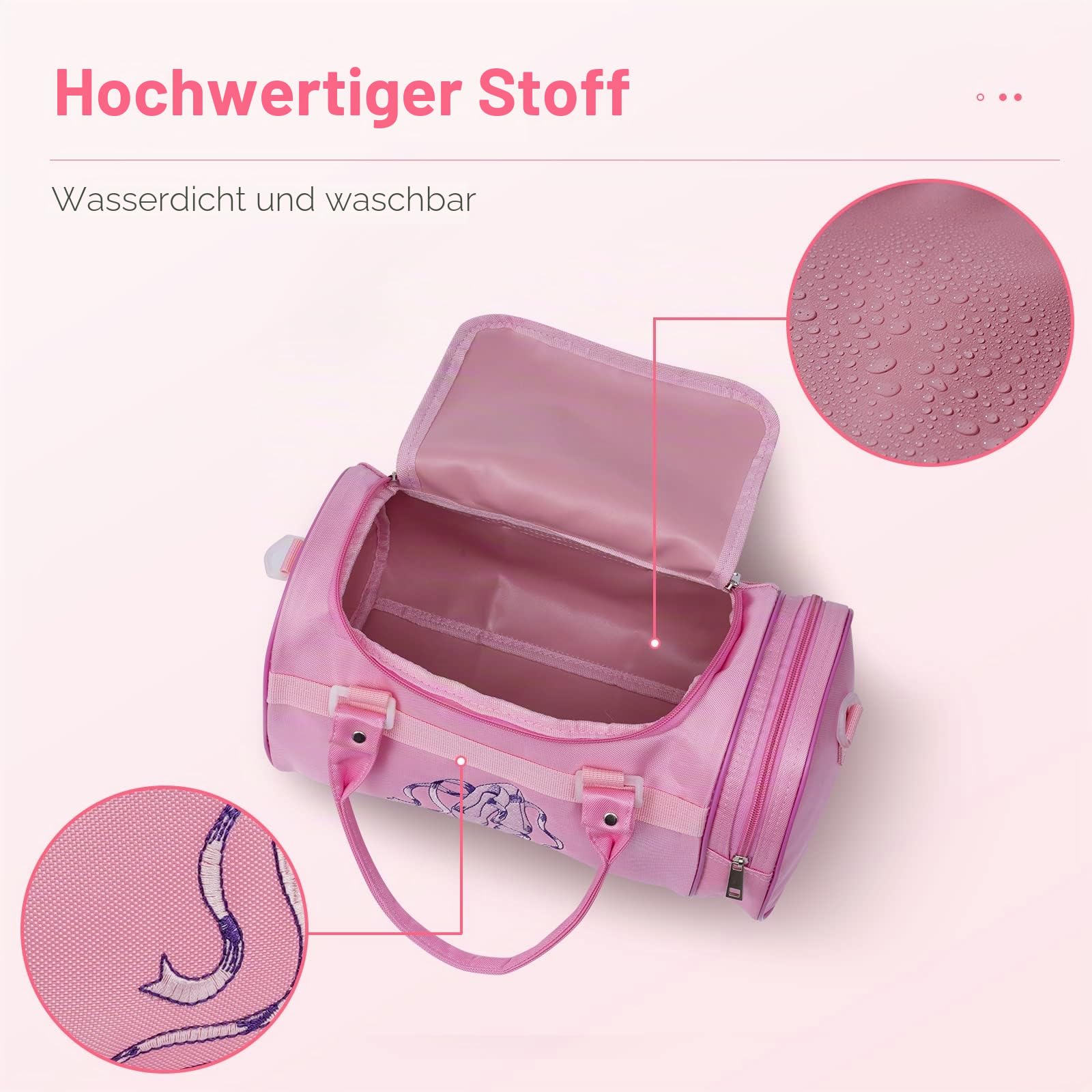 DoGeek Balletttasche Sporttasche Ballett Rucksack Tragegriffe Umhängetasche Sporttasche Tasche für Mädchen Fitness Sport Gymnastik Freizeit Tanztasche