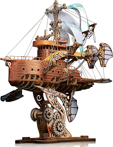 GuDoQi Rompecabezas de madera 3D para adultos, kit de modelo de nave espacial de fantasía, rompecabezas educativo para adultos para construir,