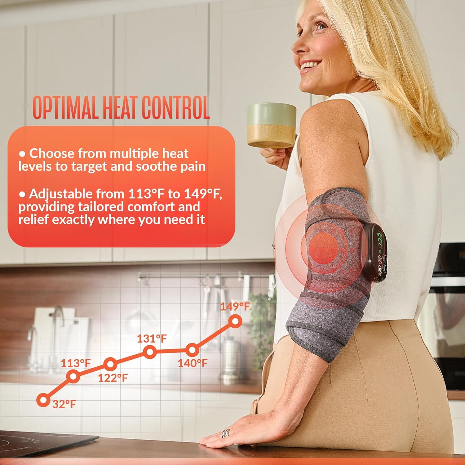 Comfier Knee Massager Red Light Therapy Pain Relief Knee, Shoulder Infrared Light Therapy Devices, Red Light 660nm and 850nm Infrared Knee Therapy | Knee, Elbow,Shoulder Device 1 YEAR WARRANTY