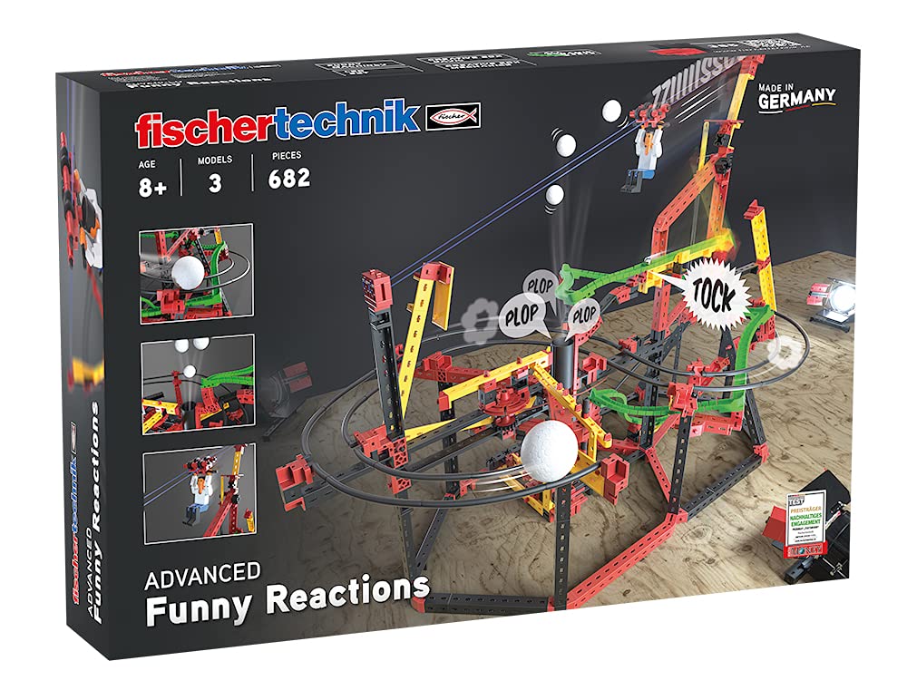 fischertechnik Advanced Funny Reactions 559890 – kit di costruzione con reazioni a catena per bambini, dai 7 anni in su