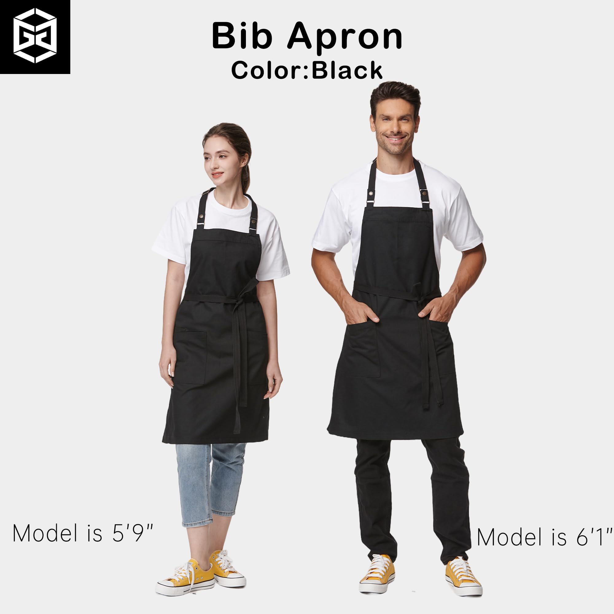 Delantal de cocina ajustable con bolsillos, duradero, impermeable, delantales profesionales para hombres y mujeres, 4251GB