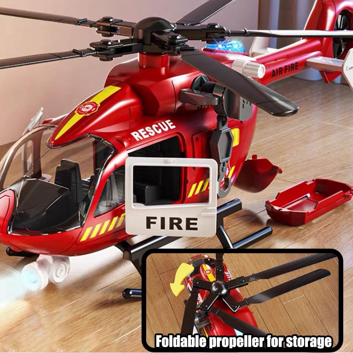 Kids Toys for 3 4 5 6 7 Years Old Boys, Large Helicopter Toy,Police Toys Crane Toy with Lights and Sounds,with Cargo Basket,Toddlers Gifts