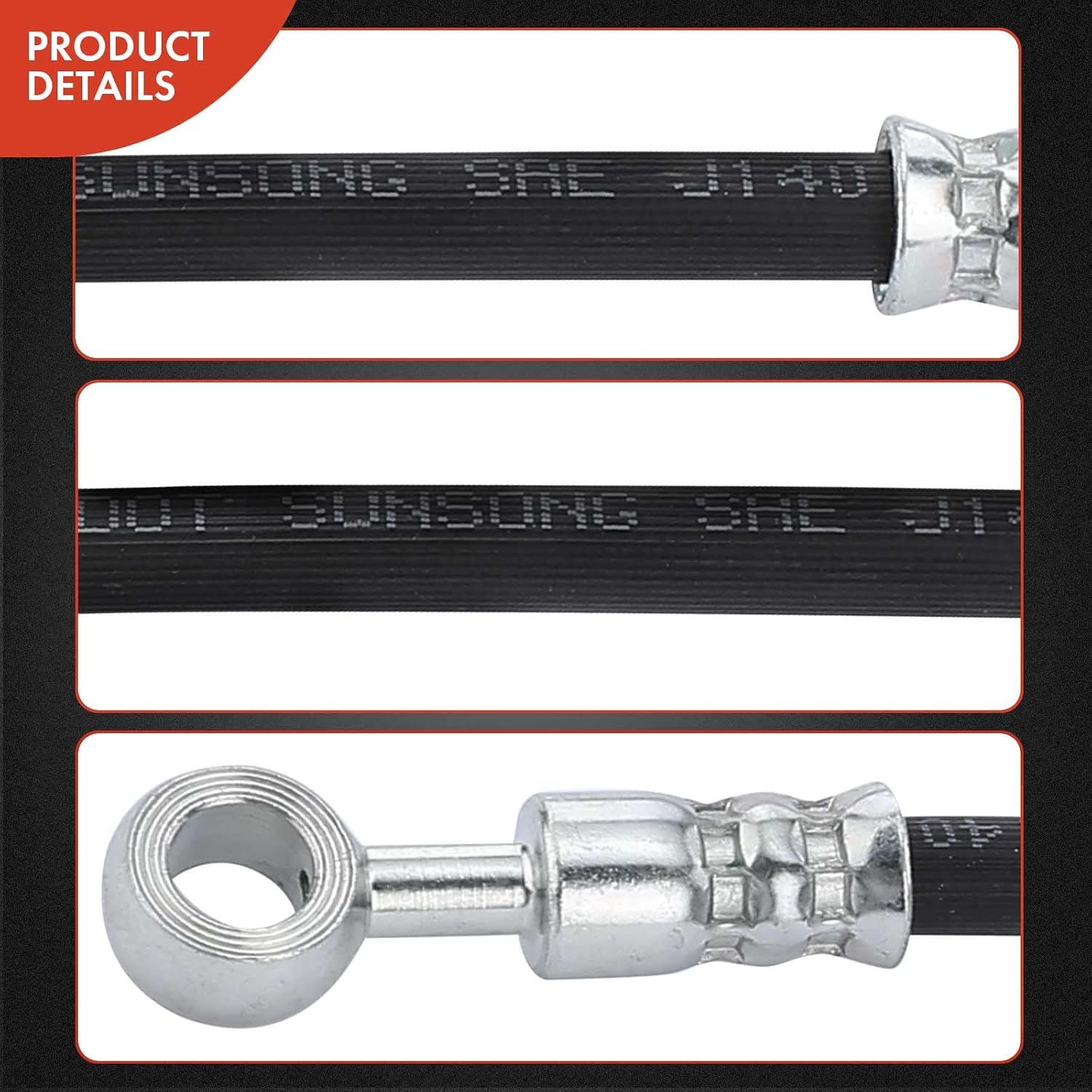 A-Premium Front Driver Brake Hydraulic Hose Compatible with Select Chevy, Pontiac, Saturn and Suzuki Models - Captiva Sport 2012-2013, Equinox/Torrent/XL-7 2007-2009, Vue 2008-2010 - Replace# 20789412