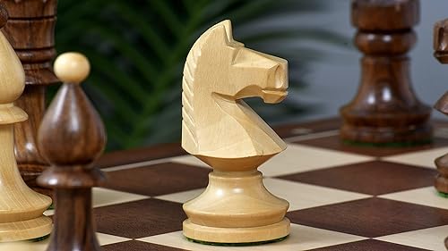 Miniatura 23 de Reproduced Romanian-Hungarian National Tournament Chess Pieces – 3.8" King, Handcrafted in Ebonized & Natural Boxwood – Luxury Staunton Wooden Chess