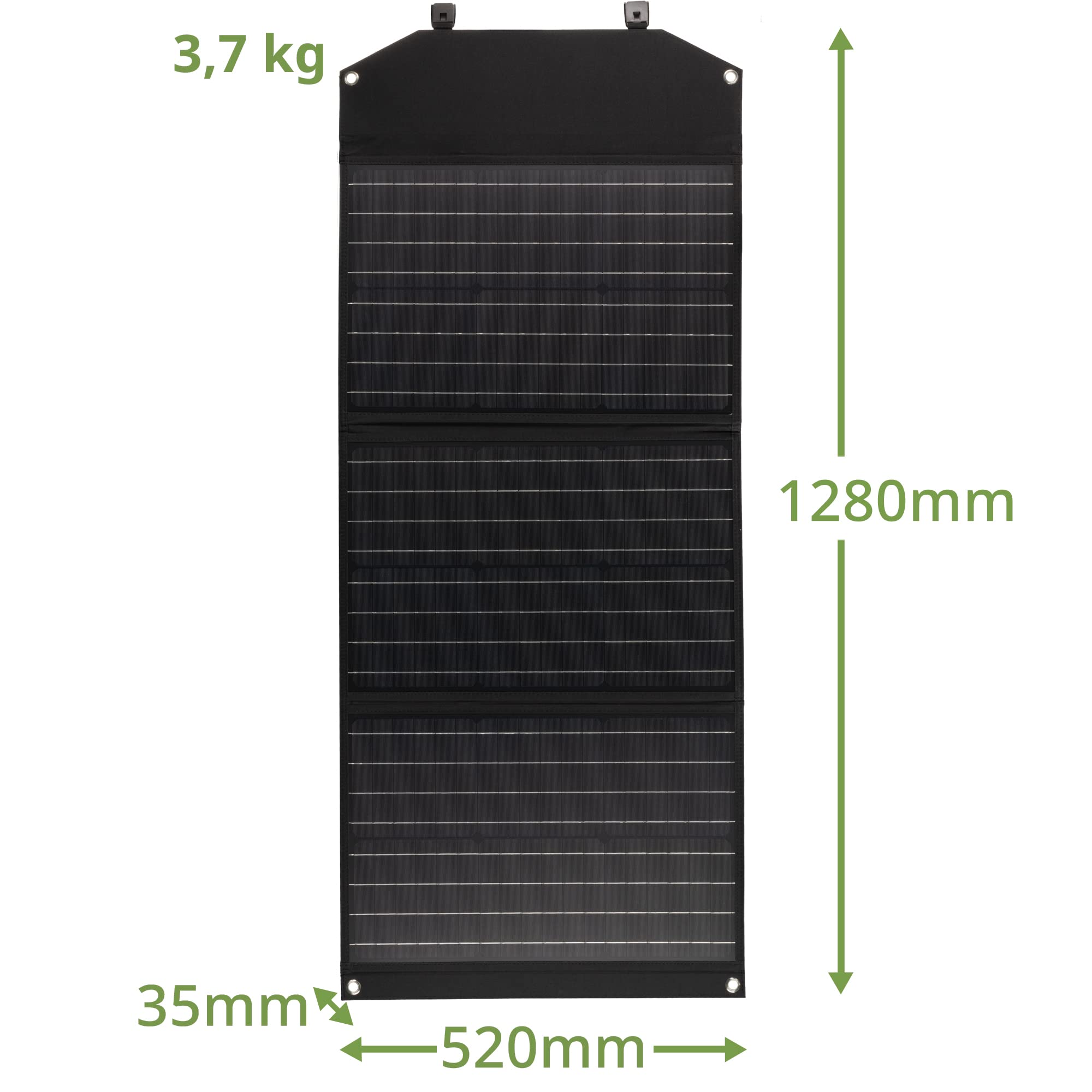 Bresser Solar Ladegerät 90W mit 1x DC- und 3x USB-A-Anschlüssen inkl. USB-A-Buchse mit QC3.0 zur Schnellladung, Solar-Panel als Ladegerät für Smartphones, Power-Stations etc.