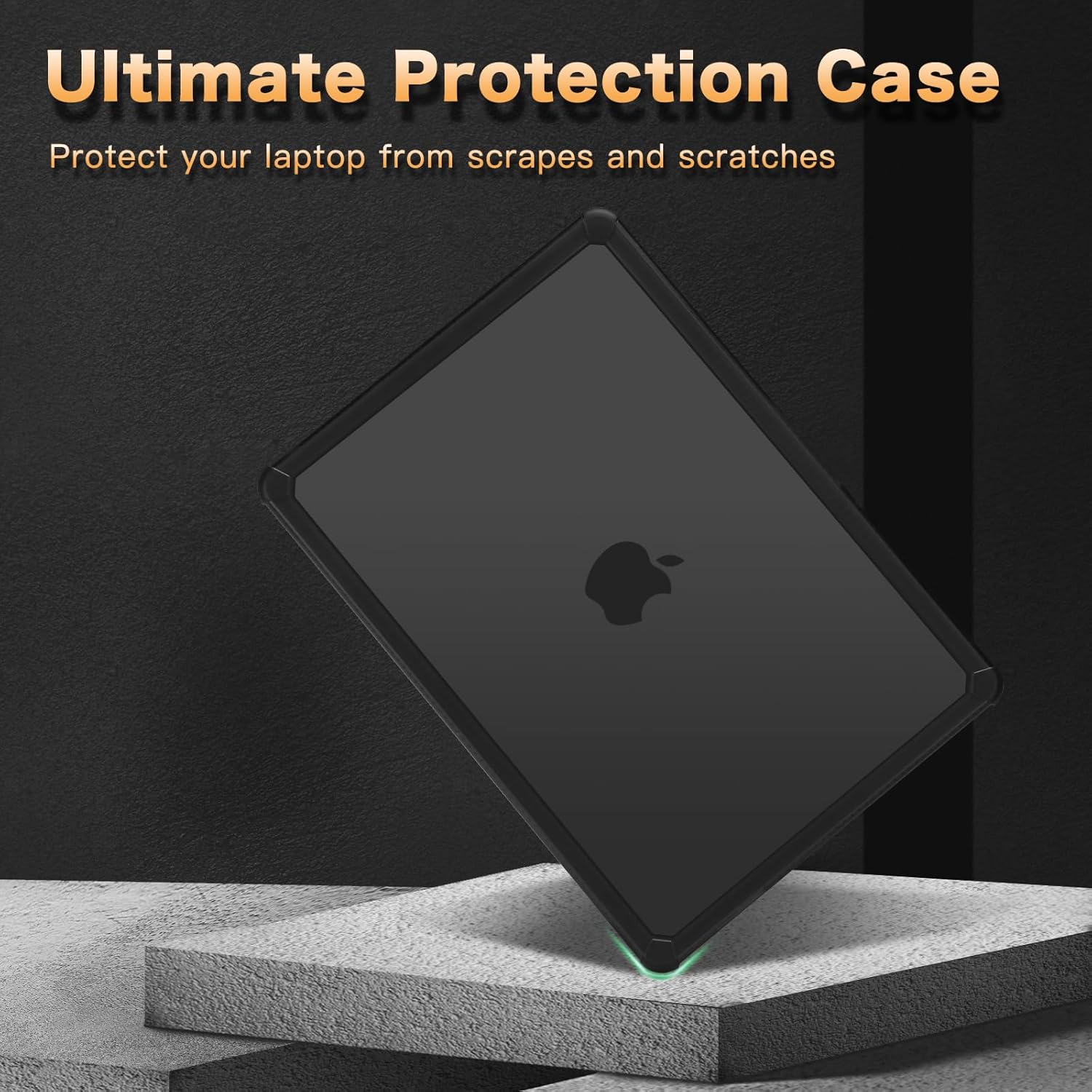 MOSISO Mouse Pad&Rectangular Keyboard and Mousepad with Wrist Rest&Coaster&Compatible with MacBook Pro 14 inch Case 2024-2021 M4 M3 M2 M1,Anti-Cracking Case&Keyboard Skin&Screen Film,Black&Slate Gray