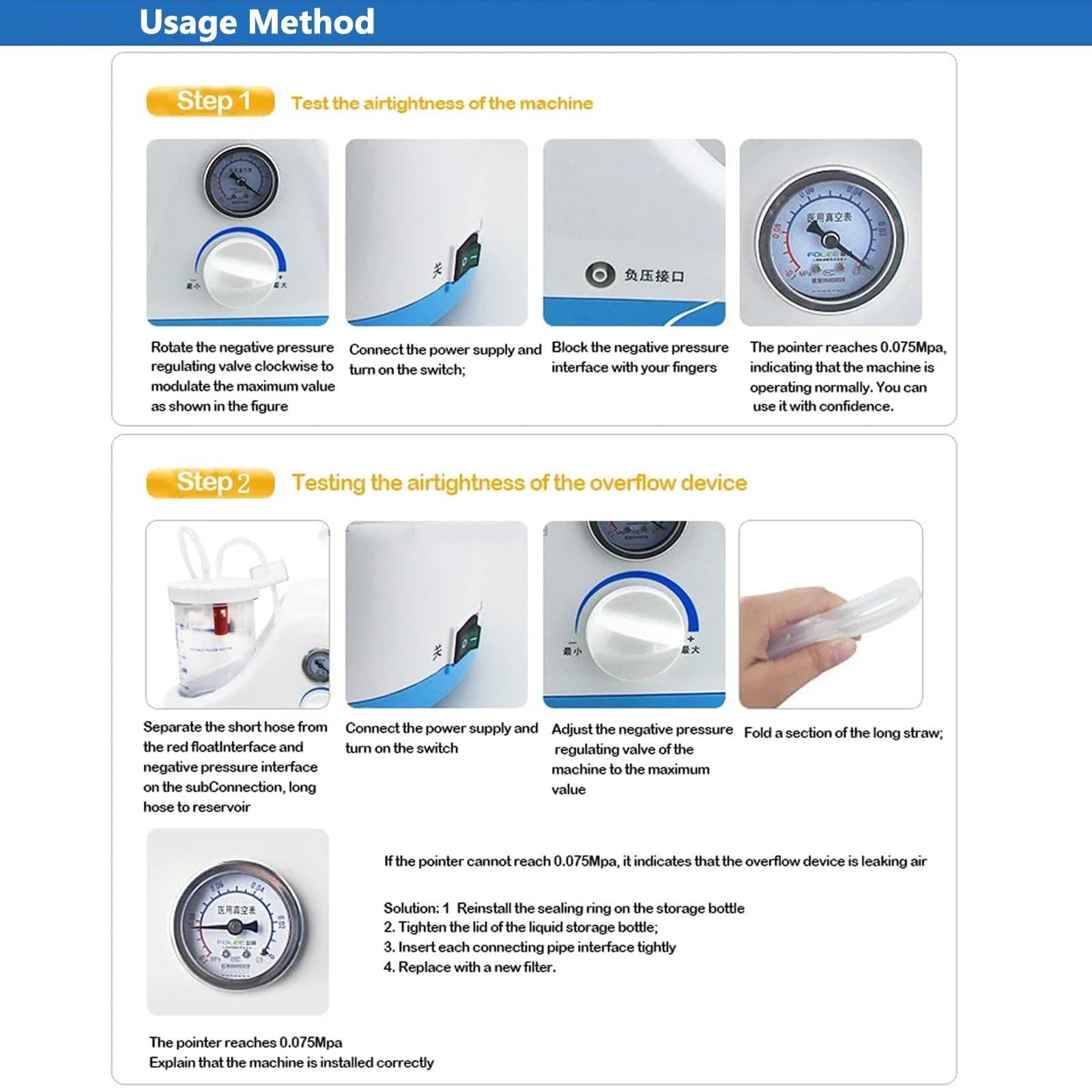 Acqua Ossigenata Aspiratore Manuale Per Catarro - Dispositivo Portatile Per Rimuovere Muco Da Anziani E Pazienti (Tipo B) Aspira Liquidi - Foto 8