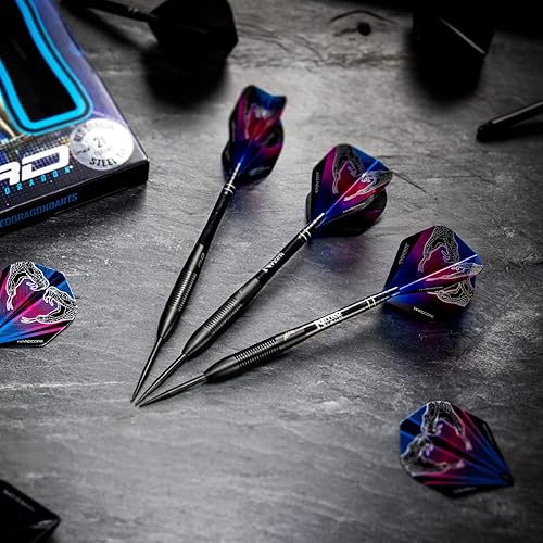 Miniatura 6 de RED DRAGON Peter Wright Snakebite 3 Juego de dardos de tungsteno de 078oz o 092oz con vuelos y tallos