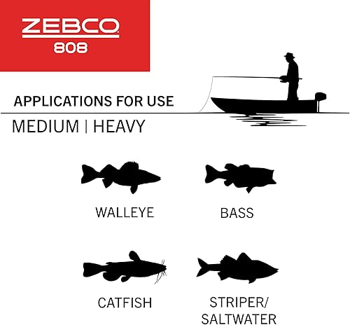 Vista 6 de Zebco 808 Spincast Reel and Fishing Rod Combo, 7-Foot Durable Z-Glass Rod with Extended EVA Rod Handle, Quickset Anti-Reverse with Bite Alert