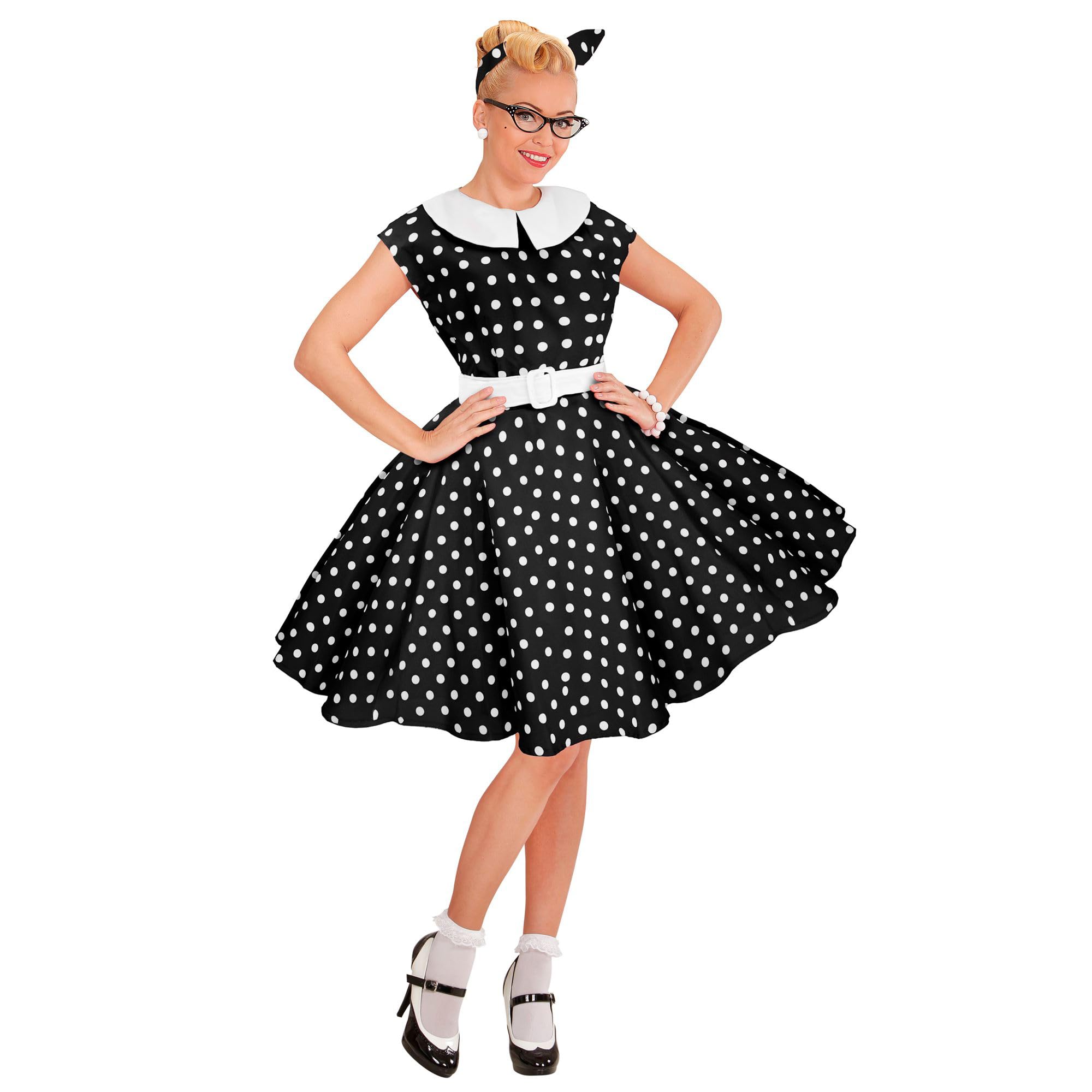 W WIDMANN MILANO Party Fashion Rock 'n' Roll Costume, 50s Fashion, Dress with Petticoat, Belt, Hairband, Fancy Dress Costumes - BigaMart W WIDMANN MILANO Party Fashion Rock 'n' Roll Costume, 50s Fashion, Dress with Petticoat, Belt, Hairband, Fancy Dress Costumes - BigaMart
