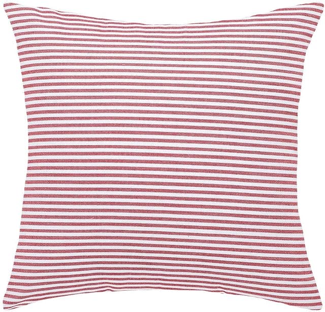 sourcing map Striped Canvas Cushion Covers 1PC, Throw Pillow Covers with Zipper for Sofa Bedroom-Decorative Couch Pillow Covers 45x45 Cm/18x18 In, Red & White Throw Pillow Cases