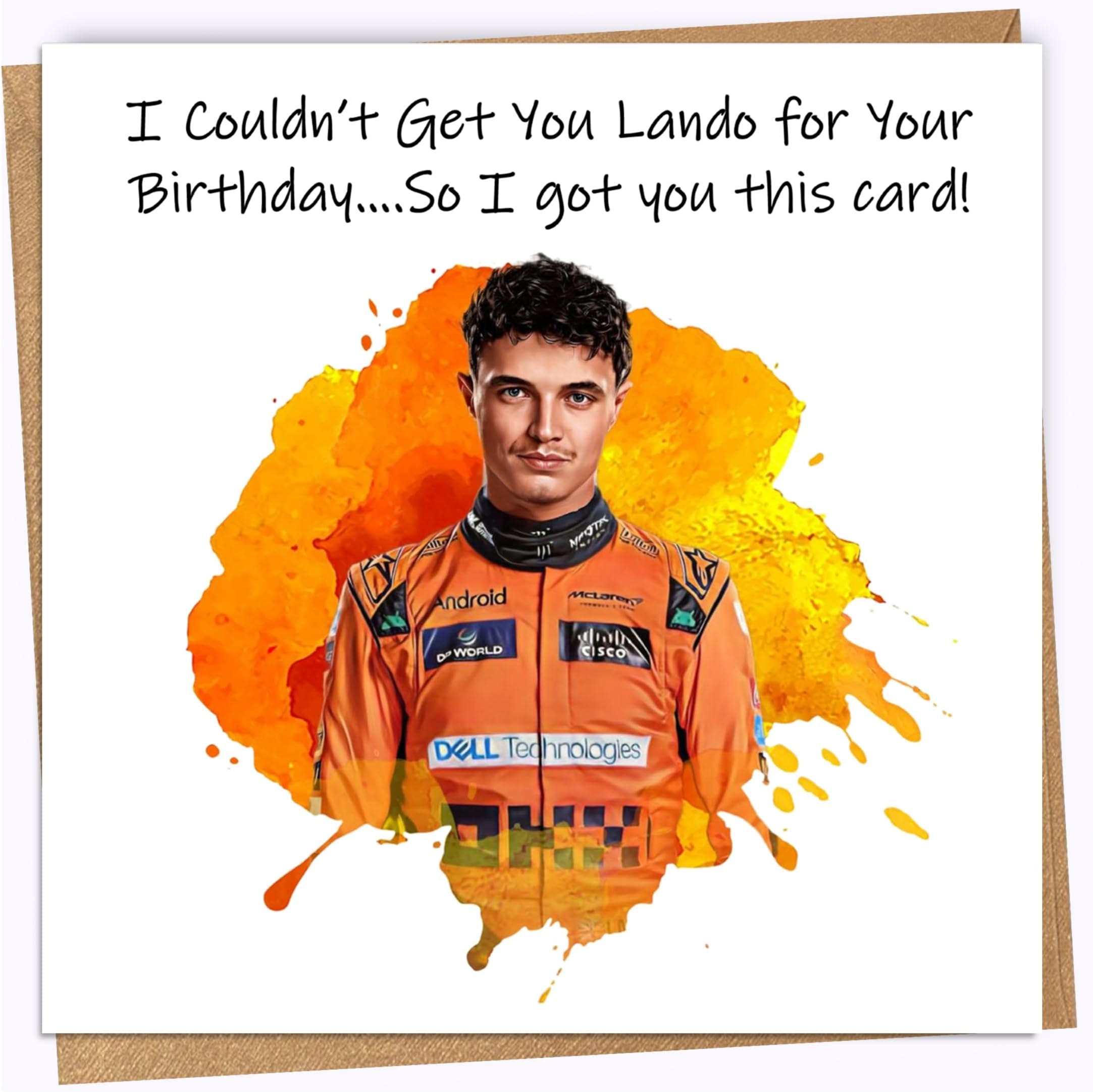 Printperfect Lando Birthday Cards For Women - Racing Birthday Card For Daughter - Card For Girls โI couldn't Get You Lando For Your Birthday!โ - Racing Fan Gift - Motorsport Fan Birthday Card