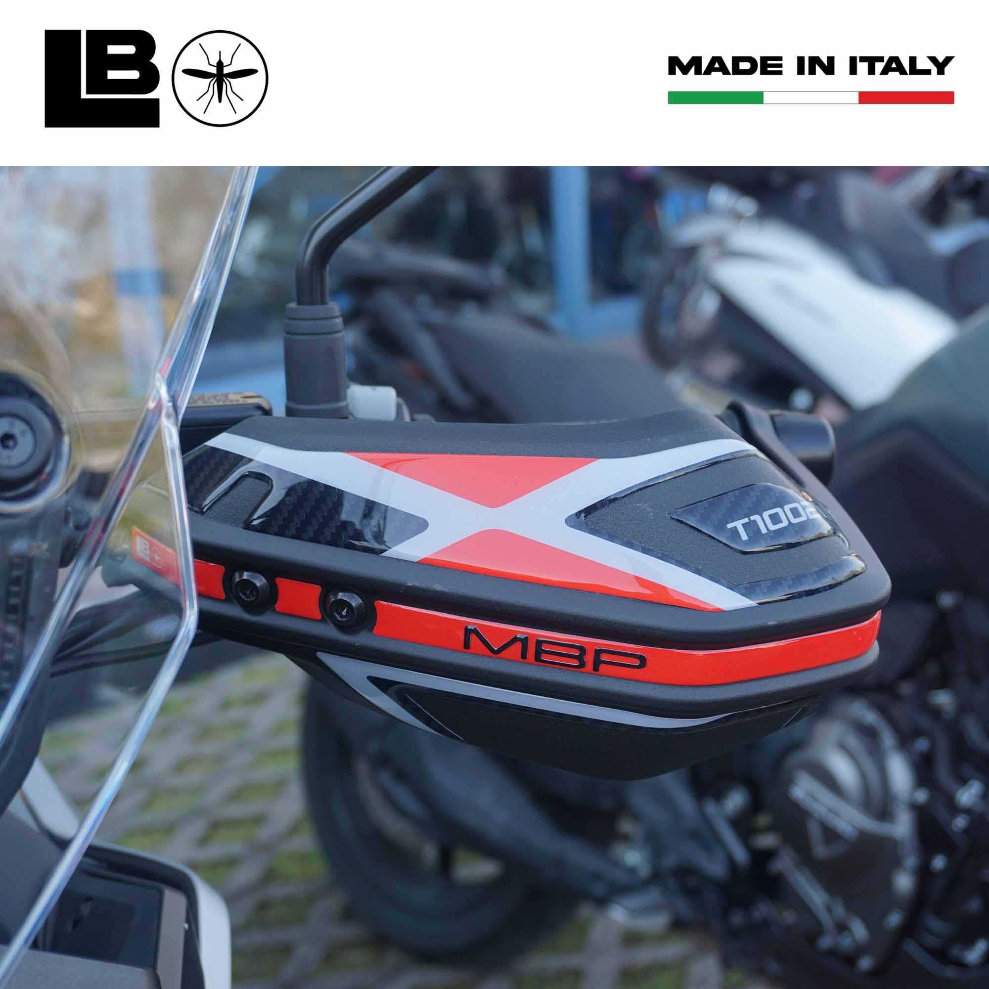 labelbike - 3D Motocyklowe Naklejki Osłony Dłoni Dekoracje i Ochrona w Żywicy kompatybilne z Morbidelli T1002VX 2025 - Kolor Karbon Szary Czerwony