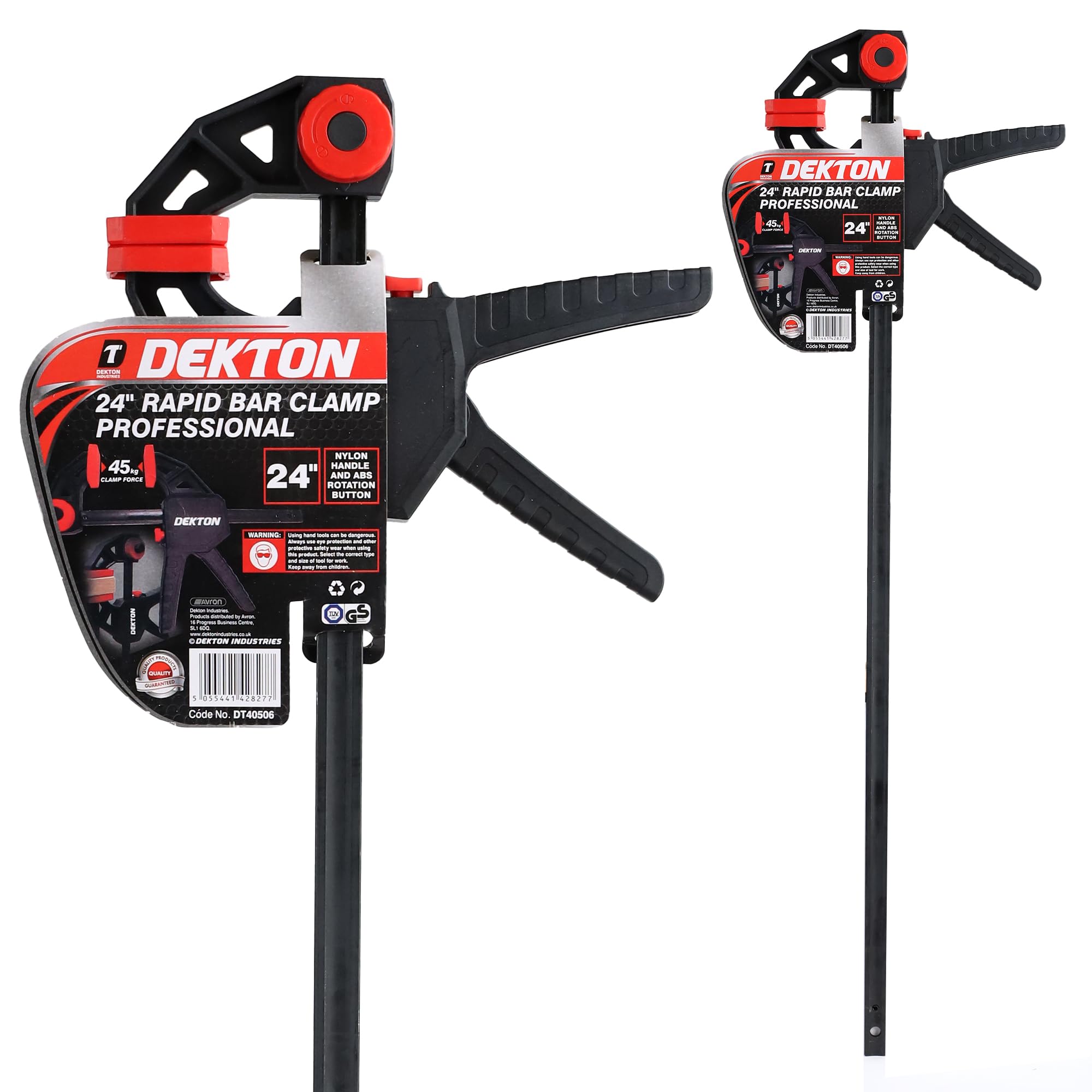 DEKTON 24'' Bar Clamp Wood Working F Clamp Grip Ratchet Quick Release Squeeze from B&Q
