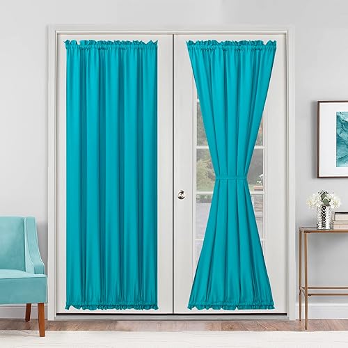 Miniatura 287 de Hiasan Cortinas para ventana de puerta delantera, bolsillo para barra, cortina de privacidad semitransparente para puerta francesa, 1 panel