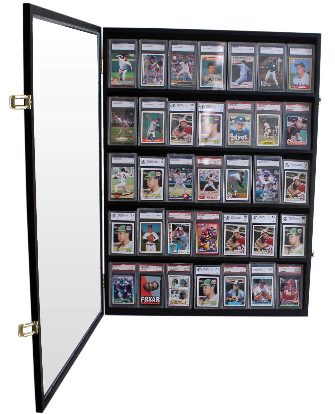 DisplayGifts 35 Graded Sports Card Display Case Holds 5.5” Graded