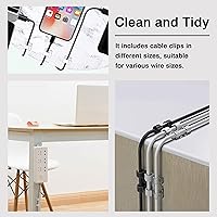 Vista 4 de Soporte Adhesivo para Enchufes sin Perforaciones, Kit de 10 Soportes para Regletas de Alimentación y 40 Clips para Cables, Soporte Autoadhesivo