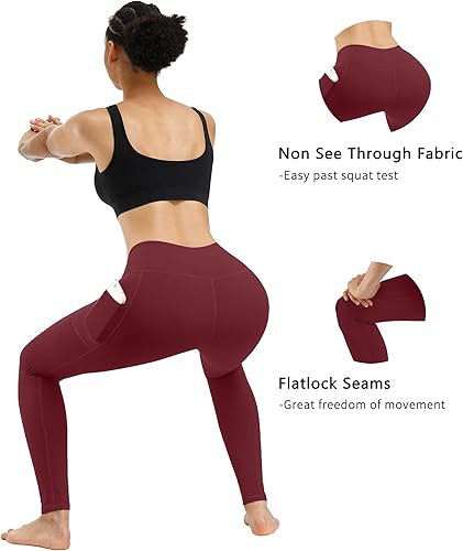 Miniatura 4 de Fengbay - Paquete de 2pantalones de yoga de cintura alta con control de abdomen y bolsillos, leggings para correr y entrenar, elásticos en