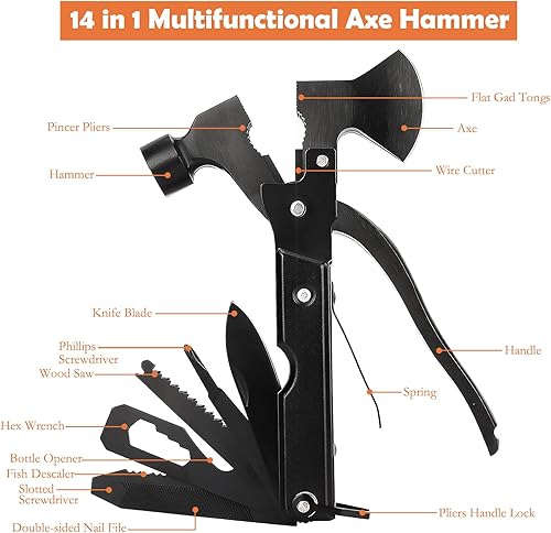 Miniatura 2 de Regalos para el día del padre de hija esposa, regalos para papá, regalo para papá para el día del padre, martillo multiherramienta 14 en 1 con