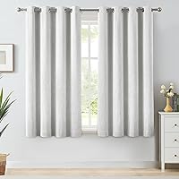 Vista 39 de Melodieux Elegantes cortinas opacas de algodón para oscurecer la habitación, para sala de estar, dormitorio, con aislamiento térmico, paneles
