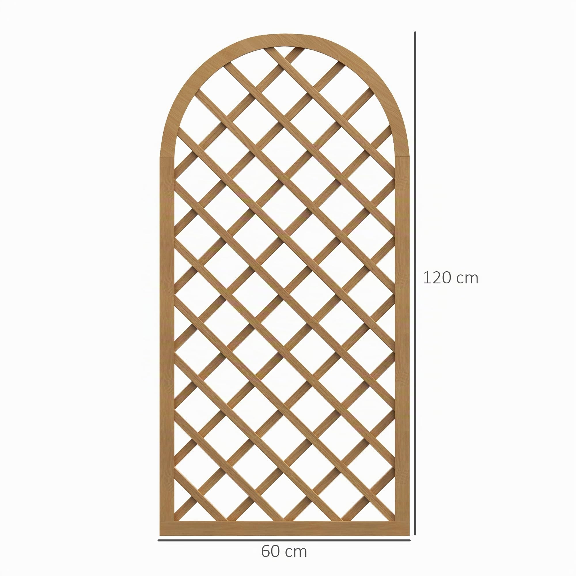 Outsunny Set di 2 tralicci in legno per il giardino - pannello ad arco per piante rampicanti - dim. un pannello: 60L x 120H cm