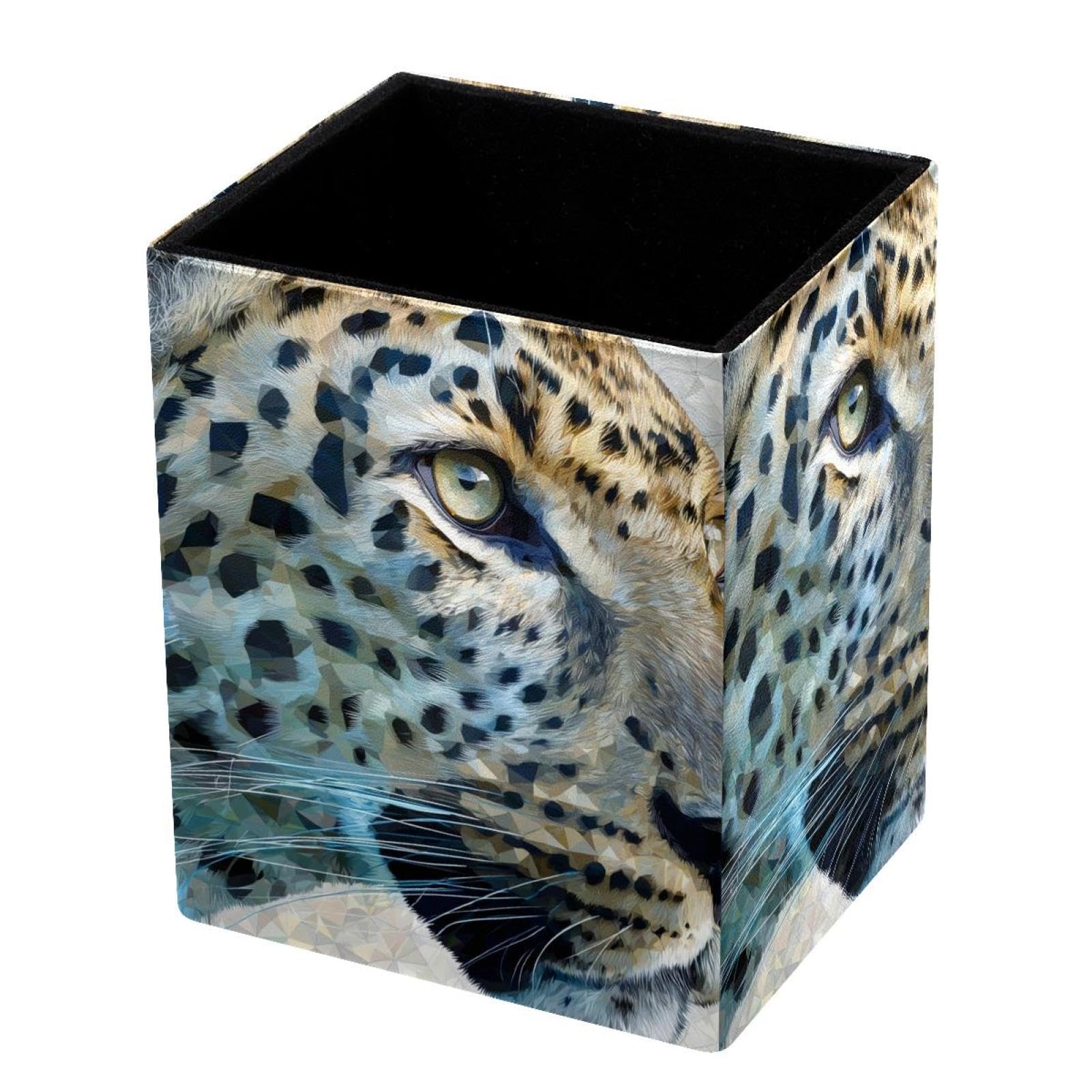 VAPOKF Pencil Holders for Desk, Leopard Printed Pen Holders Pen Pot Makeup Brushes Storage Desktop Stationery Supplies Organiser for Home Office