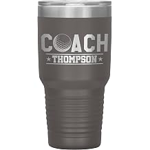 Personalized Golf Coach Tumbler with Name - 30oz Insulated - Pewter