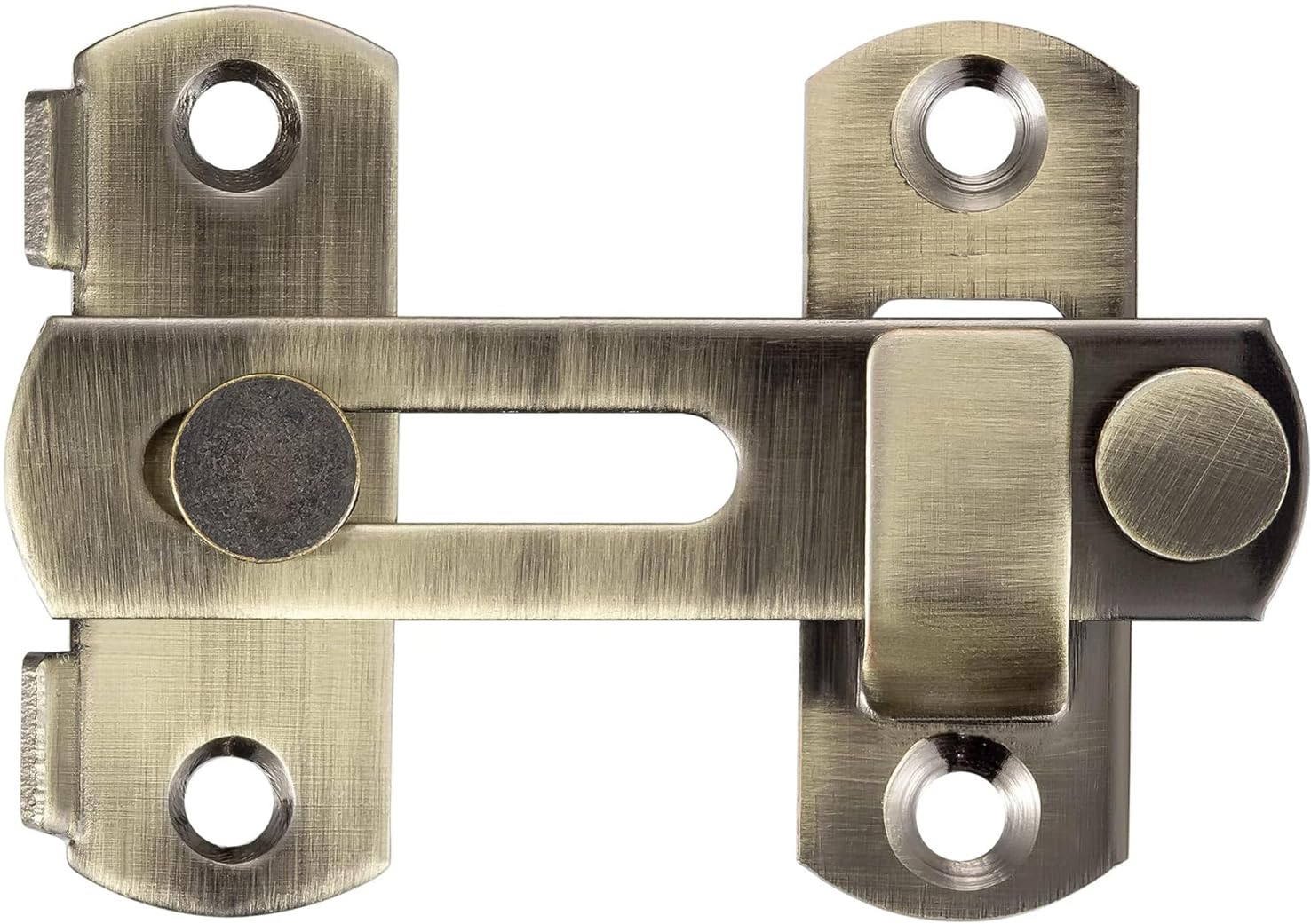 Flip-type Schuifvergrendeling, Schuifdeurslot van Roestvrij Staal - 100 x 70 x 20 mm, Inclusief 4 Schroeven, Geschikt voor Deuren, Ramen, Tuinen en Badkamers