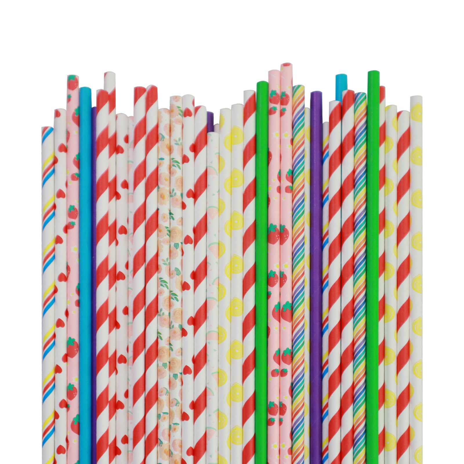 50Pcs Cotton Candy Sticks, 30CM/11.81IN Random Colorful Cotton Candy Supplies Paper Straws for Birthday Wedding Holiday Party