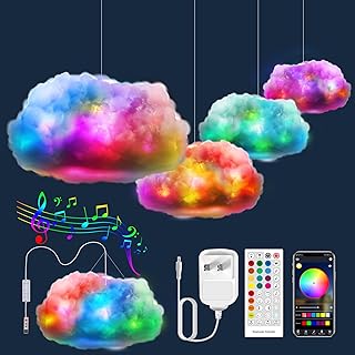 ViLSOM LED Cloud Light, RGB Cloud Lamp with IC Remote Control and APP Co...