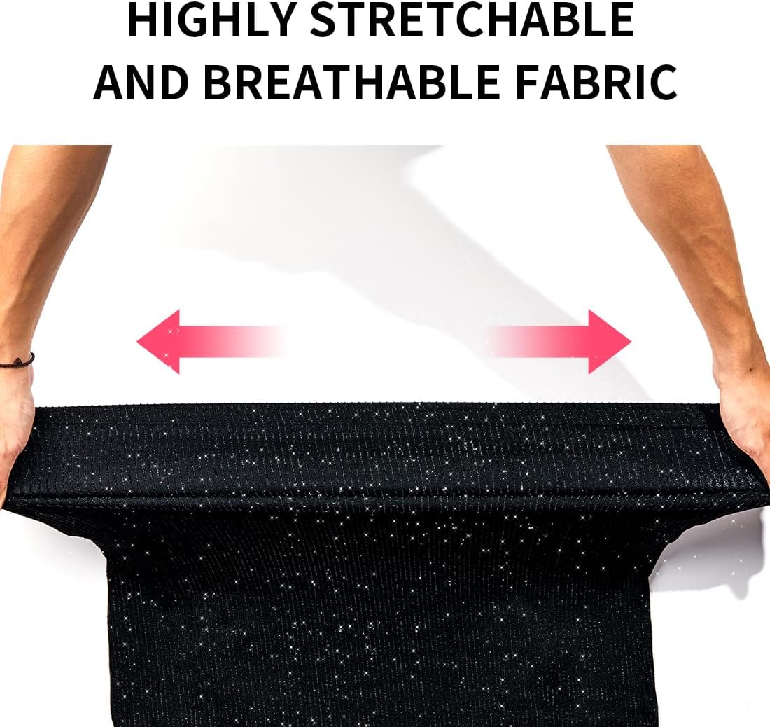 Arjen Kroos Men's Sequin Sleeveless Tank Top Sparkly Rave Metallic T-Shirt - Image 5