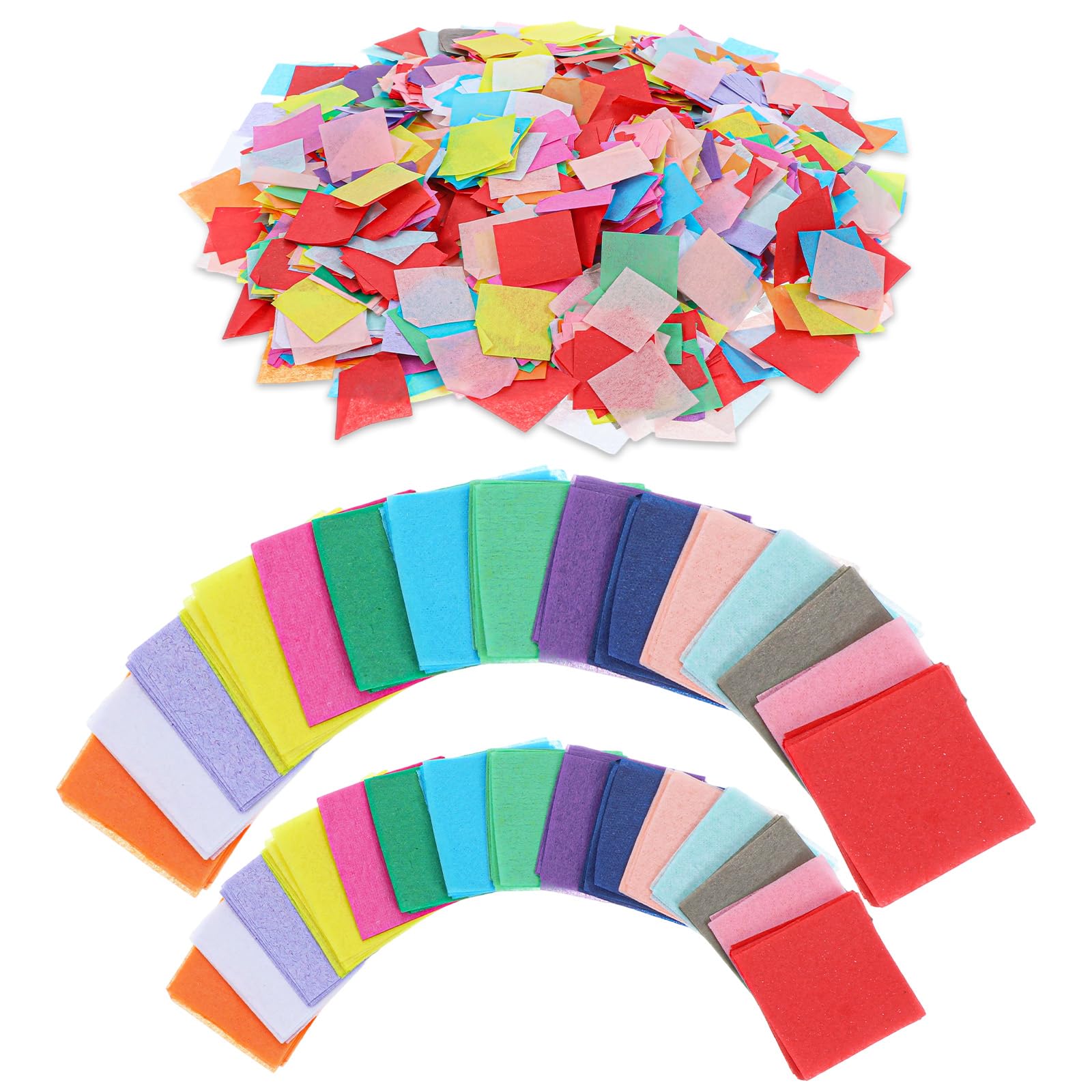 Matwsec 8000 Pcs Coloured Tissue Paper Squares, 1 Inch Tissue Paper for Crafts, Art Craft Tissue Paper for DIY Crafts, Party Decorations, Scrunch Projects, Birthday Festival Confetti (100g)