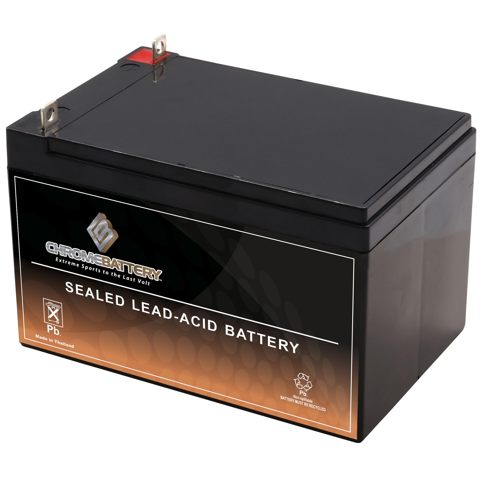 12V 12AH Rechargeable Sealed Lead Acid Battery - T3 Nut and Bolt Terminals - For Snapper Lawnmower Battery: GP-2929-02