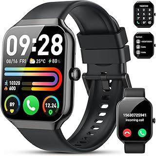Smart Watch for Men Women Answer/Make Calls, 1.96\\\" Fitness Watch, Fitness Tracker with Heart Rate Sleep Monitor, Step Counter, 110+ Sports Activity Trackers, IP68 Waterproof Smartwatch for Android iOS