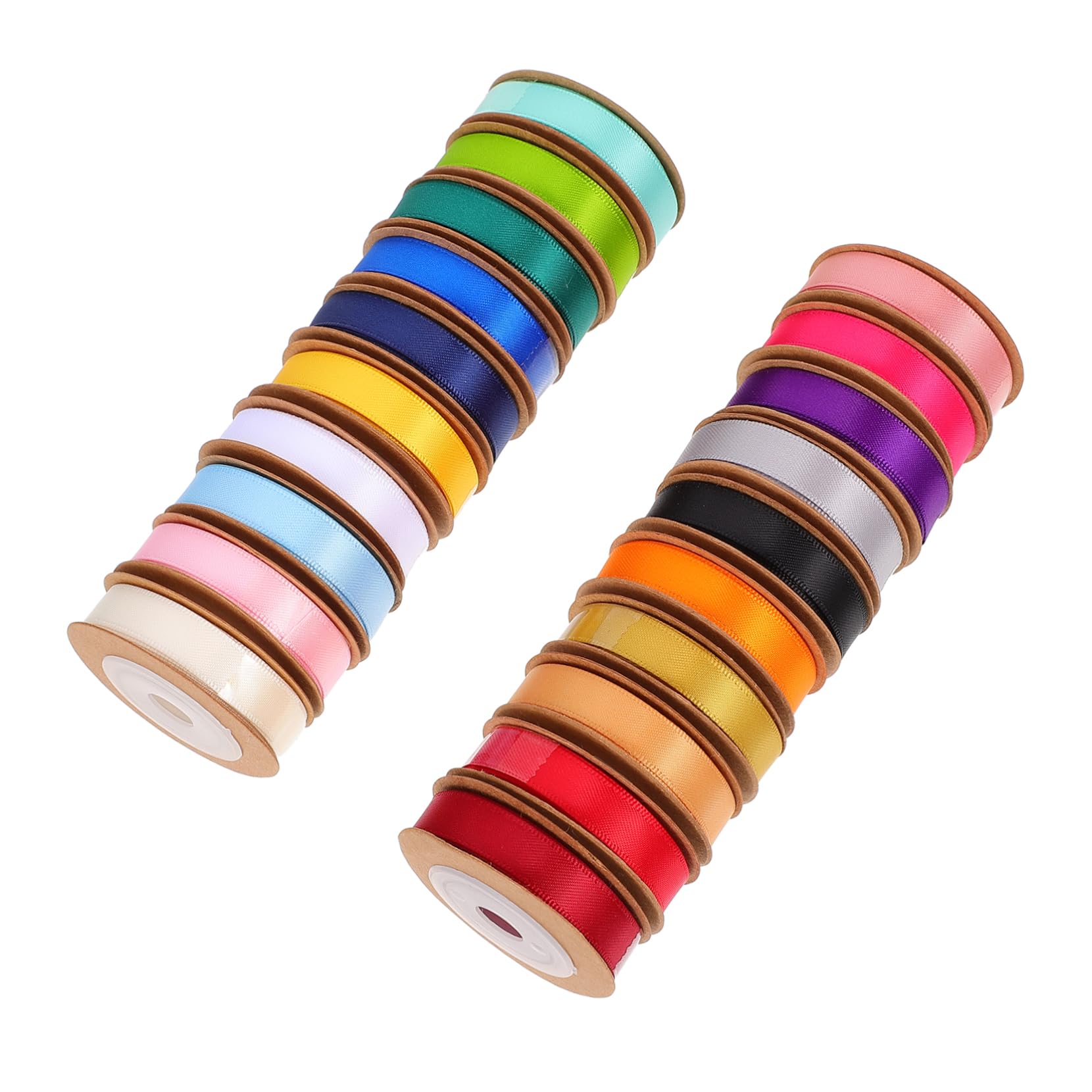 Ruban de soie anti effilochage, 20 rouleaux de satin polyester pour bouquet de fleurs