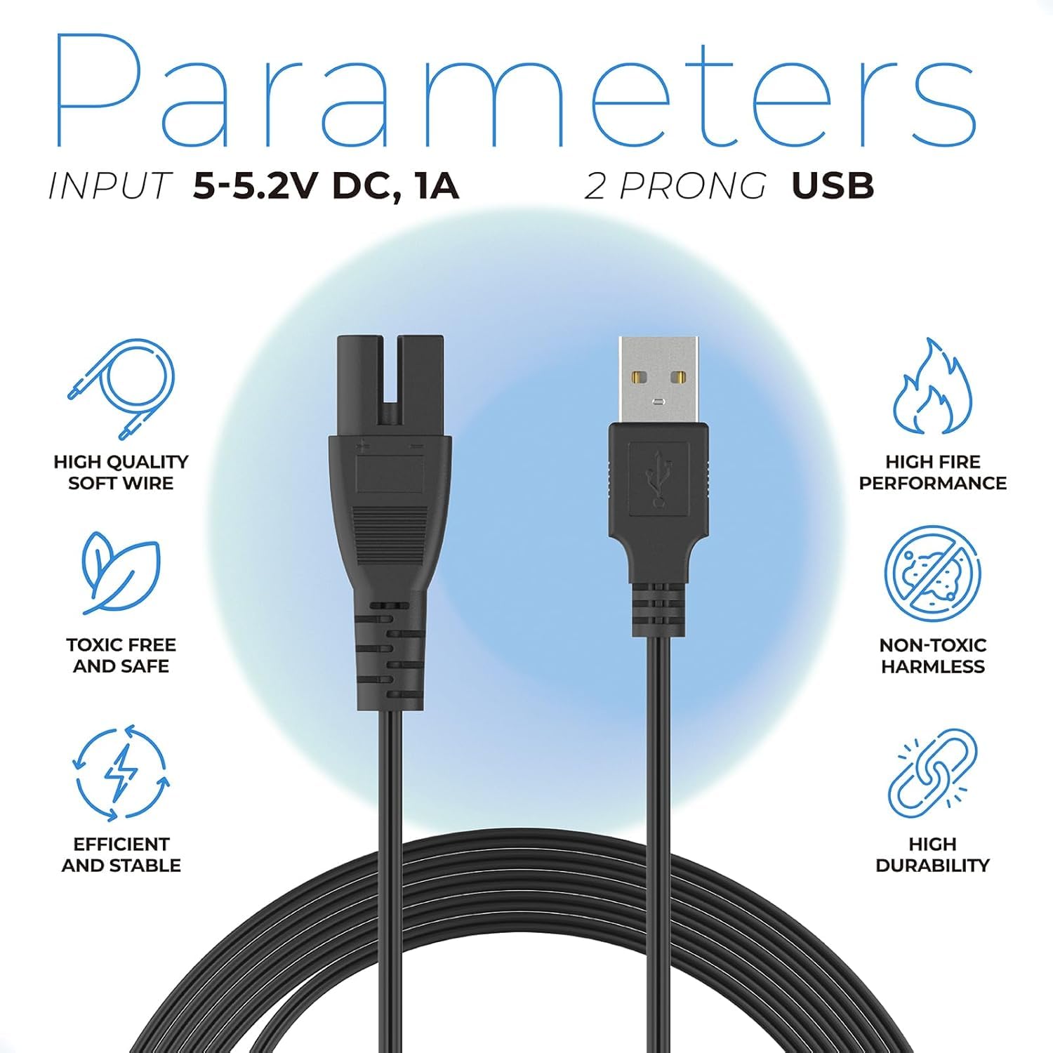 Cable USB de carga al vacío HeadSeal - Compatible con los modelos Intex 28620, 28620AV, 28620CC, 28620NP, 28626, 28626AD, 28626AE, 28626AH, 28626AI, 28626AJ, 28626AV - Cable de repuesto duradero