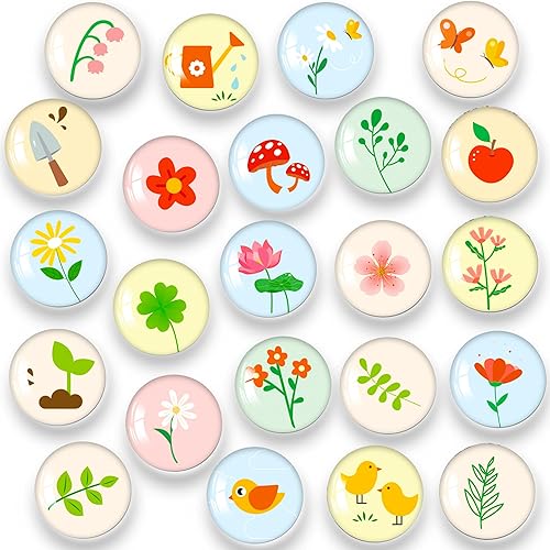 Miniatura 13 de MORCART 30 imanes para refrigerador, imanes para nevera, calcomanías de flores para decoración de nevera, imanes para nevera de cocina, pizarra