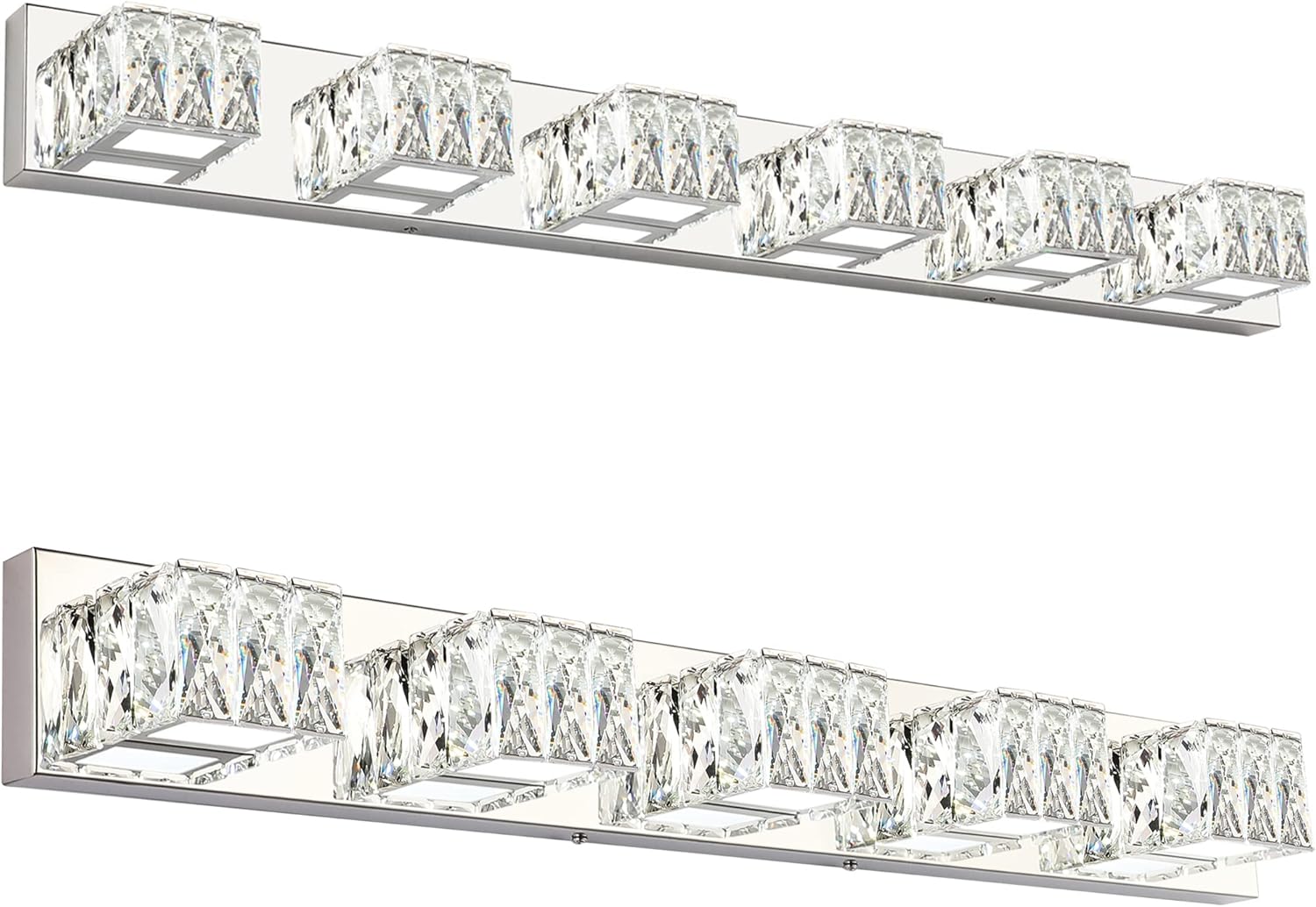 ZUZITO Bundle Modern 6 Light Bathroom Vanity Light with Crystal