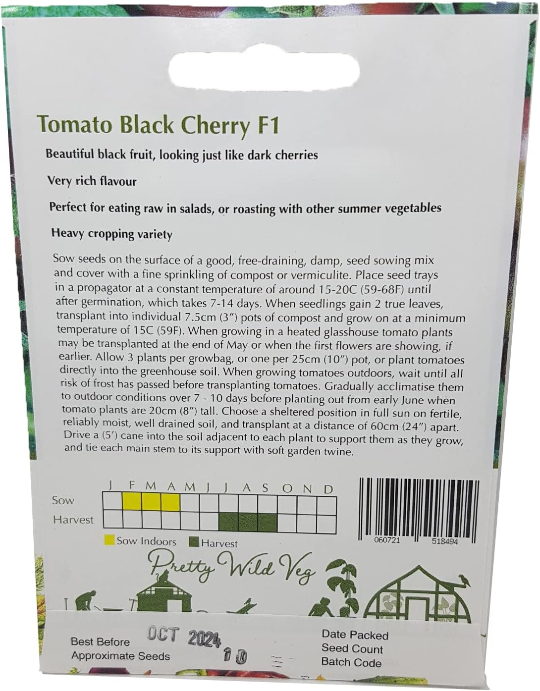 Tomato Black Cherry Seeds in Pictorial Packet from a UK Seller Heavy cropping with a Very Rich Flavour - View 6