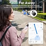 ATUVOS Air Étiquette de suivi 4 Pack, Smart Key Finder Bagage Tracker Compatible avec Apple Find My (iOS Seulement, Android non pris en charge), Bluetooth Item locator pour les sacs, Valises, Portefeuille, Batterie remplaçable.