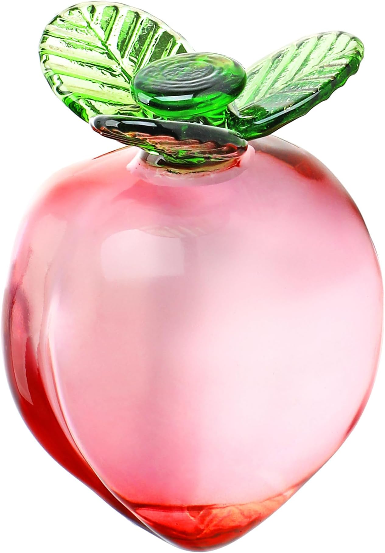 Glass Fruits Decor Crystal Peach Figurines Collectibles for Office Tabletop Centerpiece Art Glass Peach Paperweights Crystal Decoration for Home Kitchen Christmas